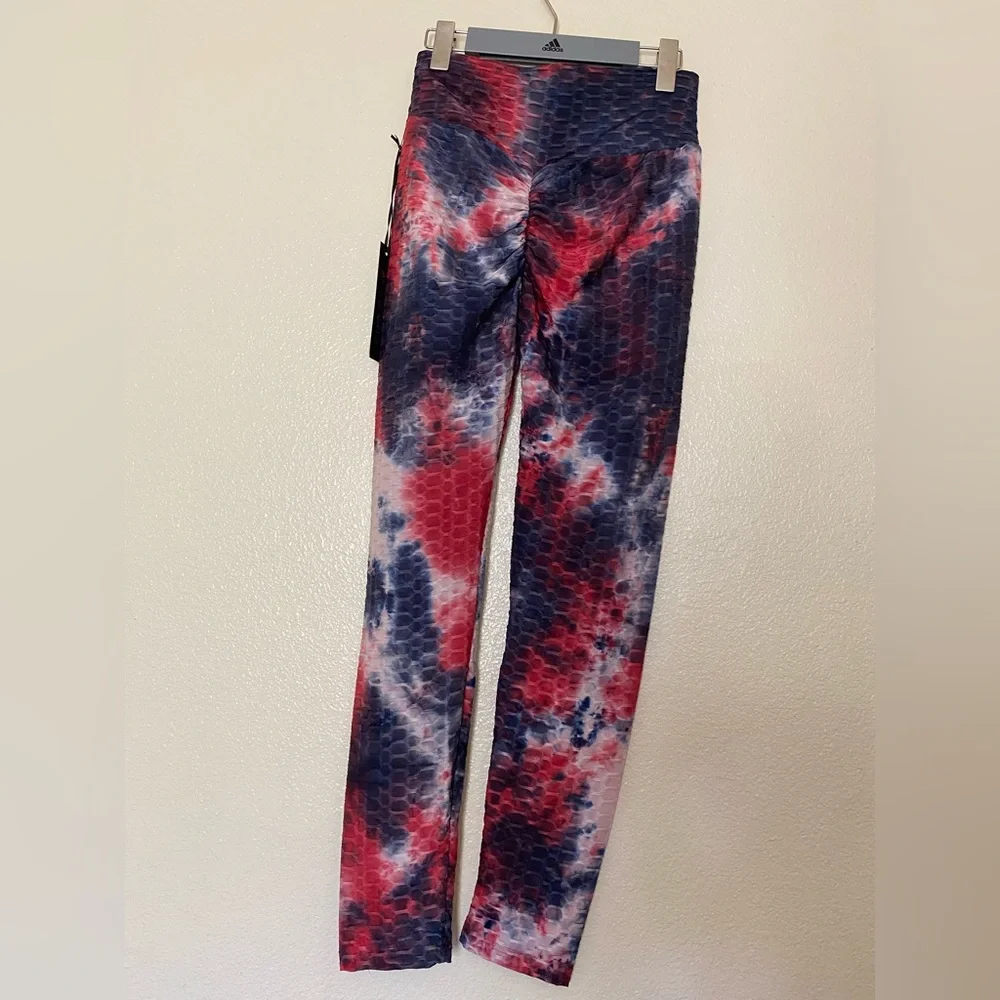 Wome’s Vibrant Tie-Dye Jeggings - Red and Blue